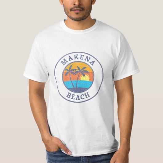 Makena Beach, Maui Faded Classic Style T-shirt (Voorkant)