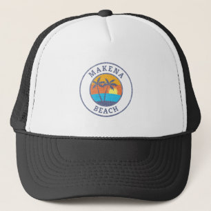 Makena Beach, Maui Vervlogen Klassieke Stijl Trucker Pet