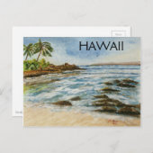 Makena Cove Hawaii Beach Waterverf Briefkaart (Voorkant / Achterkant)