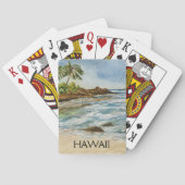 Makena Cove Hawaii Beach Waterverf Pokerkaarten (Achterkant)