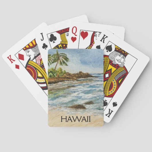 Makena Cove Hawaii Beach Waterverf Pokerkaarten (Achterkant)