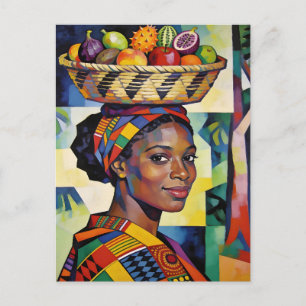 “Makena” - Geometrie van Schoonheid - Zwarte Gesch Briefkaart