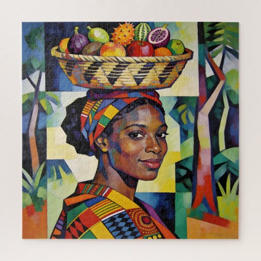 “Makena” - Geometrie van Schoonheid - Zwarte Gesch Legpuzzel (Verticaal)