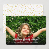 Makend Geesten Heldere Vlakke Kerstmis van de Foto Feestdagenkaart (Voorkant / Achterkant)