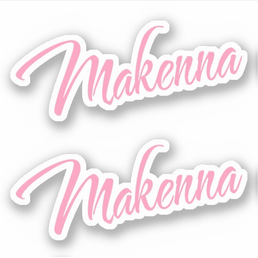 Makenna Decoratieve Naam in Roze x2 Sticker (Voorkant)