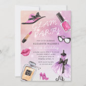 Makeover Glam Sparkle Verjaardagsfeestuitnodiging Kaart (Voorkant)