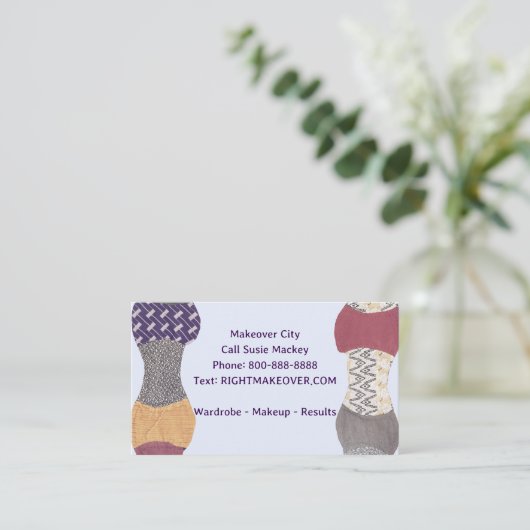 Makeover mode stijl persoonlijk ontwerp consultant visitekaartje (Staand voorkant)