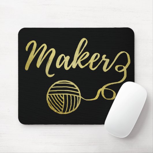 Maker-ambachten & garens Typografie Faux Gold Foil Muismat (Met muis)