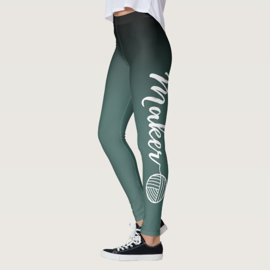 Maker Black & Dark Blauwgroen Ombre Yarn & Crafts Leggings (Links)