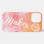 Maker Crafts Typography Print Waterverf iPhone Ca Hoesje (Achterkant horizontaal)