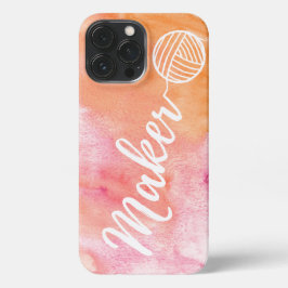 Maker Crafts Typography Print Waterverf iPhone Ca 13 Pro Max Hoesje