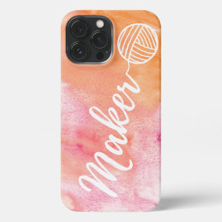 Maker Crafts Typography Print Waterverf iPhone Ca iPhone 13 Pro Max Hoesje
