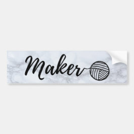 Maker Crafts & Yarn Typografie op Faux Marble Bumpersticker