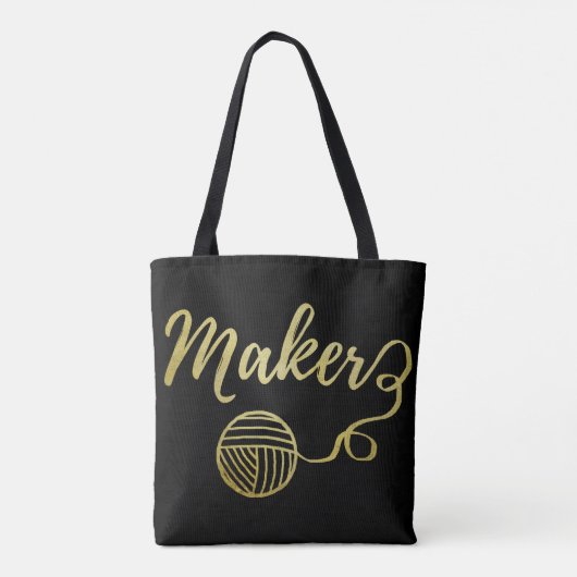 Maker ・ Garens en ambachten Typografie Faux Gold Tote Bag (Achterkant)