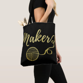 Maker ・ Garens en ambachten Typografie Faux Gold Tote Bag