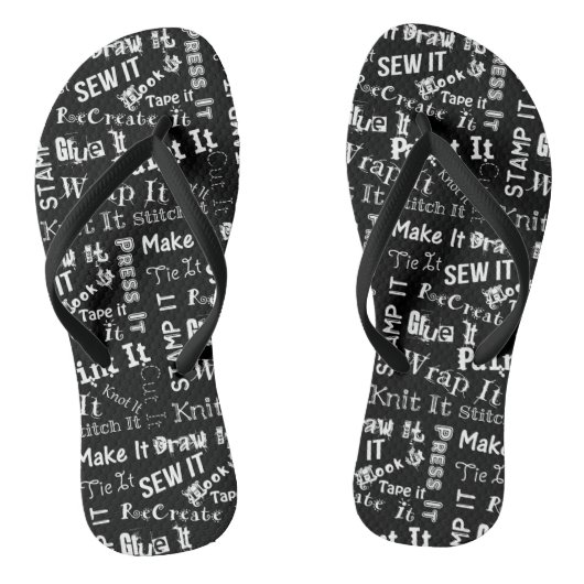 Maker maakt de Druk van de Typografie {Donker} Teenslippers (Voetbed)
