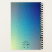 Maker maakt Typografie Blue Gradient Geometric Notitieboek (Achterkant)