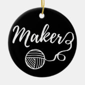 Maker-werktuigen & Typografie voor garens afdrukke Keramisch Ornament (Voorkant)