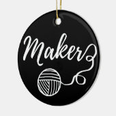 Maker-werktuigen & Typografie voor garens afdrukke Keramisch Ornament (Links)