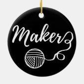 Maker-werktuigen & Typografie voor garens afdrukke Keramisch Ornament (Achterkant)