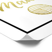 Maker Yarn + Crafts Typografie Faux Gold Poster (Hoek)