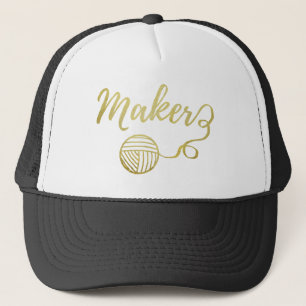 Maker Yarn + Crafts Typografie Faux Gold Trucker Pet