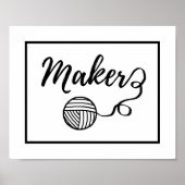 Maker Yarn + Crafts Typografische Poster (Voorkant)
