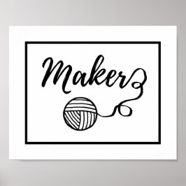 Maker Yarn + Crafts Typografische Poster