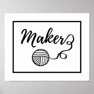 Maker Yarn + Crafts Typografische Poster
