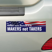 Makers Niet Takers - Romney Ryan 2012 Bumpersticker (Op auto)
