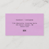 makeukenkunstenaar roze paars Abstract Visitekaartje (Achterkant)