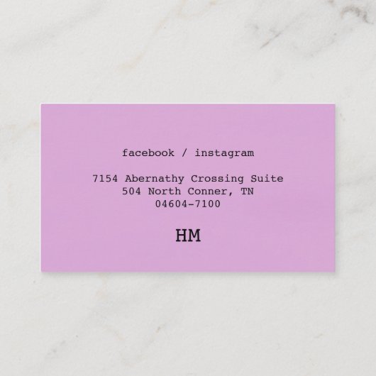 makeukenkunstenaar roze paars Abstract Visitekaartje (Achterkant)