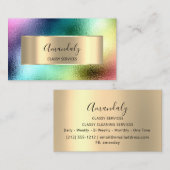 Makeup Affiliate Marketing Holographic Rainbow Visitekaartje (Voorkant / Achterkant)
