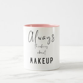 Makeup, altijd denken over Makeup Tweekleurige Koffiemok