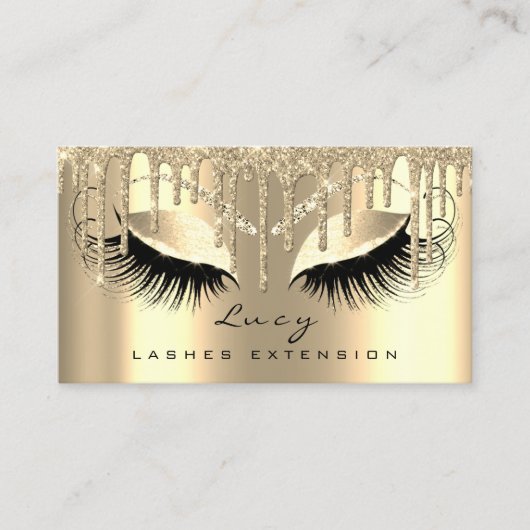 Makeup Appointment Card Lashes Glitter Drift VIP Afsprakenkaartje (Voorkant)