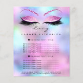 Makeup artiest Beauty Lash Glitter Price List Ombr Flyer (Achterkant)