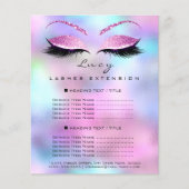 Makeup artiest Beauty Lash Glitter Price List Ombr Flyer (Voorkant)
