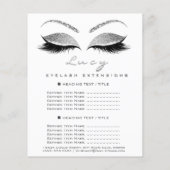 Makeup artiest Beauty Salon Glitter Price List Whi Flyer (Achterkant)