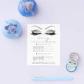 Makeup artiest Beauty Salon Glitter Price List Whi Flyer (Enkel)