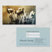 Makeup Artiest Brush Set Gold Confetti Appointment Afsprakenkaartje (Voorkant / Achterkant)