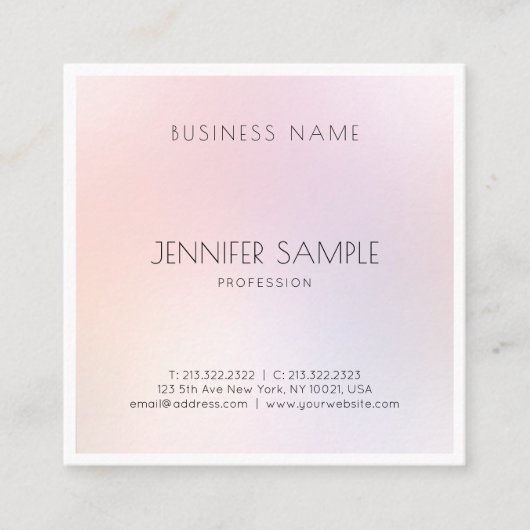 Makeup artiest Elegant Professional Modern Plain Vierkante Visitekaartje (Voorkant)