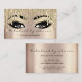 Makeup artiest Eyebrow Lashes Glitter Drift Golden Visitekaartje (Voorkant / Achterkant)