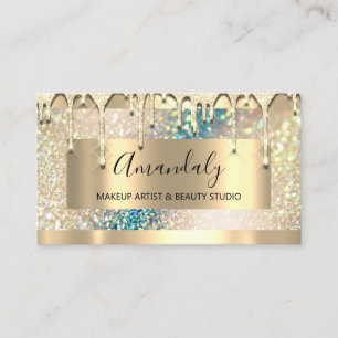 Makeup artiest Glitter Gold Holographic 3dEffect Visitekaartje