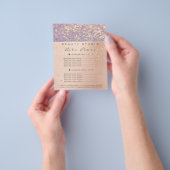 Makeup artiest Glitter Gold Price List Paars Flyer (Hand)