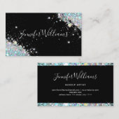 Makeup artiest Glitter Holographic Glitter Modern  Visitekaartje (Voorkant / Achterkant)