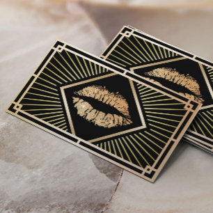 Makeup Artiest Gold Art Deco Beauty Salon Visitekaartje