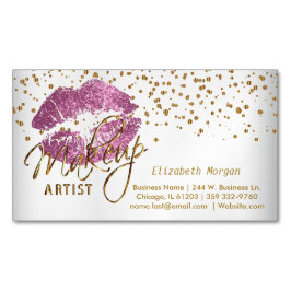 Makeup-artiest - Gold Confetti & So Pink Lips Magnetisch Visitekaartje