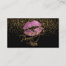 Makeup-artiest - Gold Confetti & So Pink Lips Visitekaartje