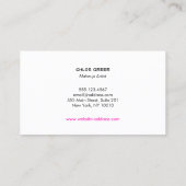 Makeup artiest Gold die het roze licht gooit Kus Visitekaartje (Achterkant)