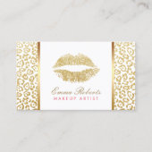 Makeup artiest Gold Lips Luxe leopard Print Visitekaartje (Voorkant)
